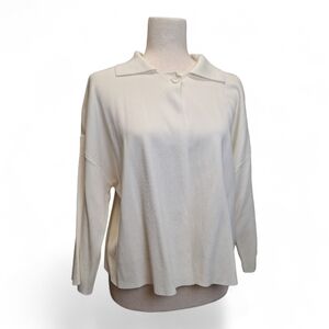 Halogen Women's Ivory Top Button Cardigan Sweater M